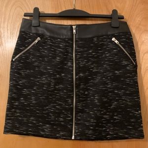 Rock & Republic Black Mini Skirt with Zipper Front